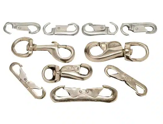 4 X Heavy Duty Bull Snap Latching Hook Chrome Silver Bulk Round